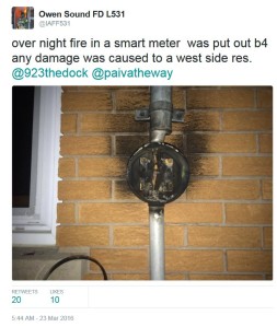 Owen Sound FD L531 Tweet on Smart Meter Fire